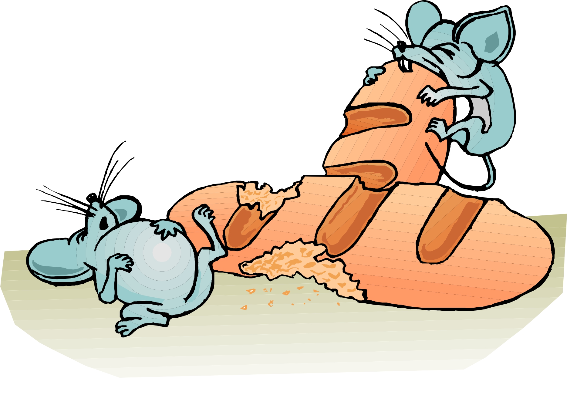 İllustration of Cartoon Mouse Eating bread free image download