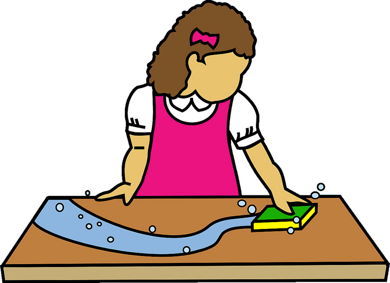 Wiping the table clipart free image download
