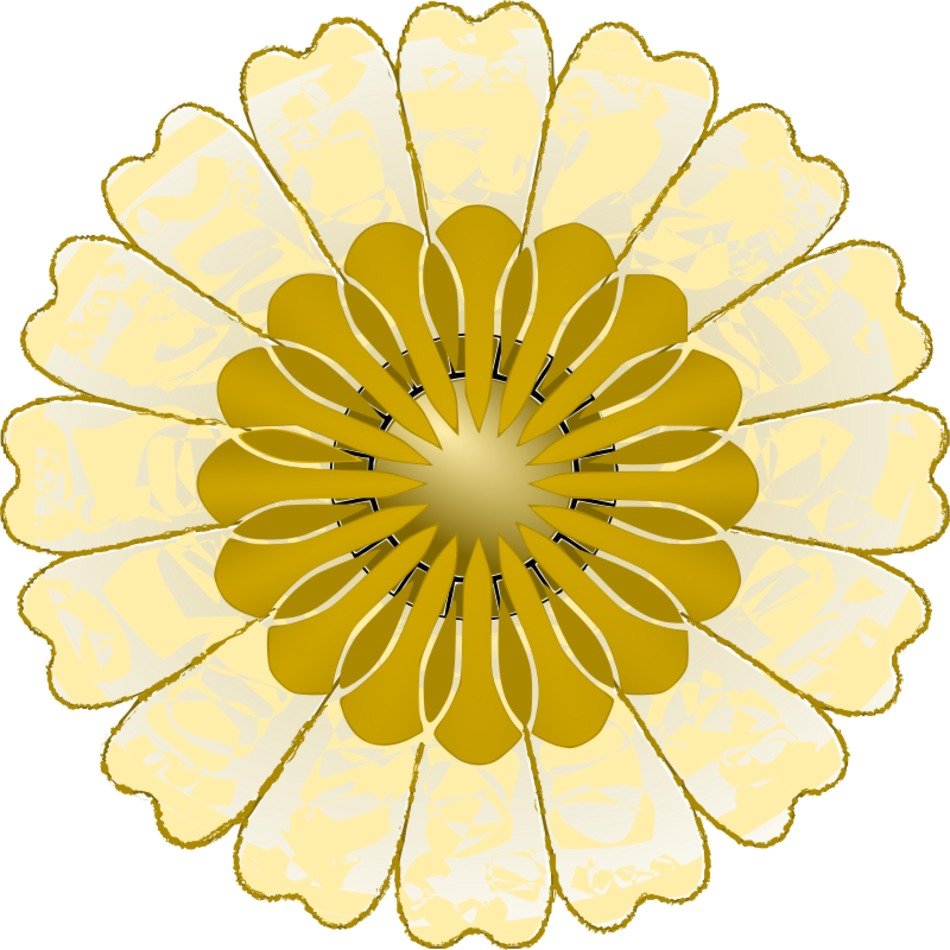 Gold Flower Clip Art drawing free image download