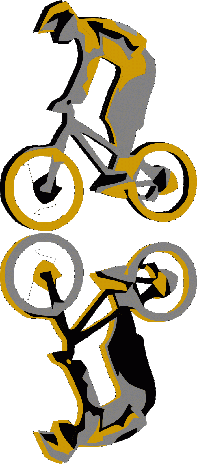 Man riding Bicycle, drawing with reflection free image download