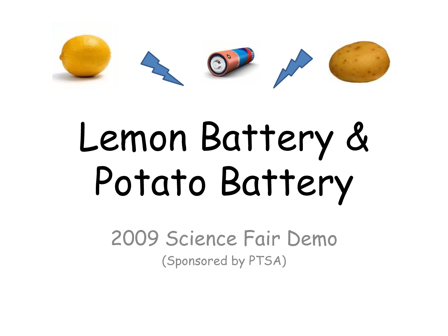 Lemon and potato battery science project free image download