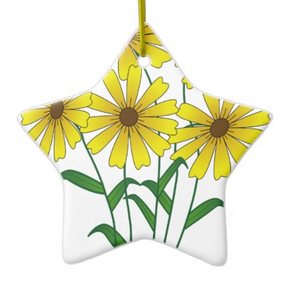 Yellow Daisies Clipart Christmas Tree Ornament free image download