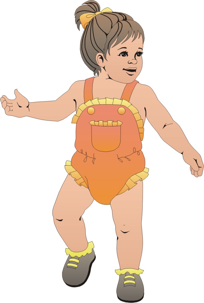 Cute Cartoon Baby Girl drawing free image download