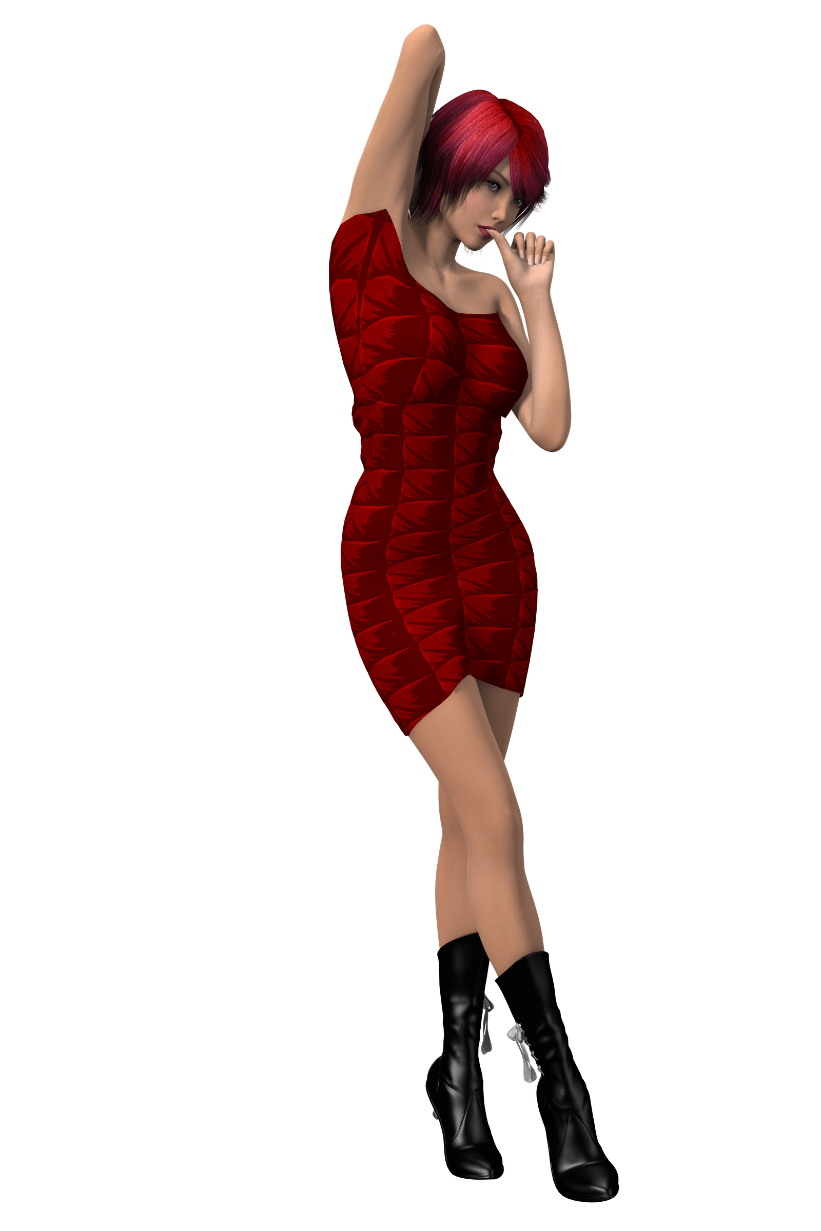 Cartoon woman in red dress free image download