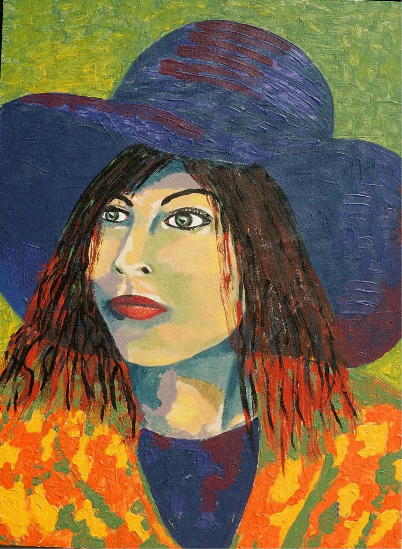 Painted woman canvas oil paint free image download