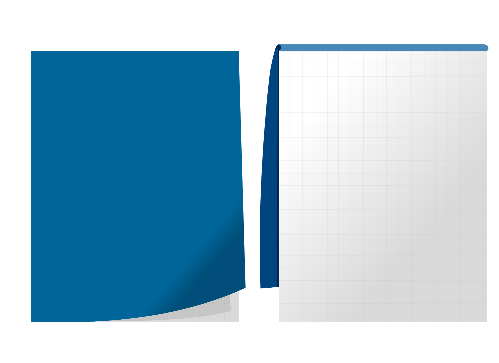 Blue and white letter pad with the checkered paper, at white background free image download