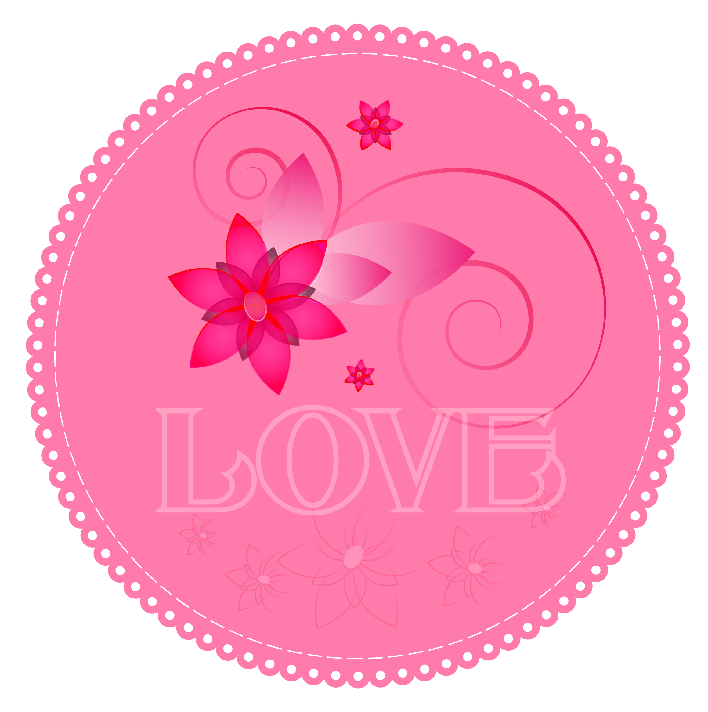 Sticker pink love flower free image download