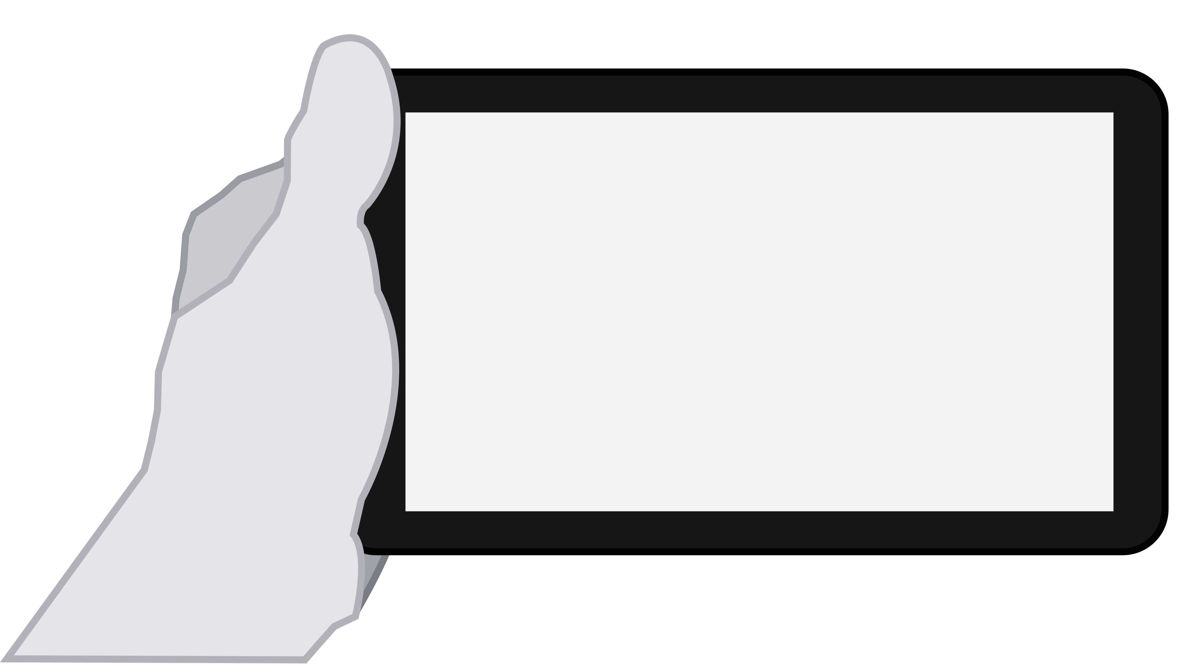 Drawn tablet with a white screen in hand free image download
