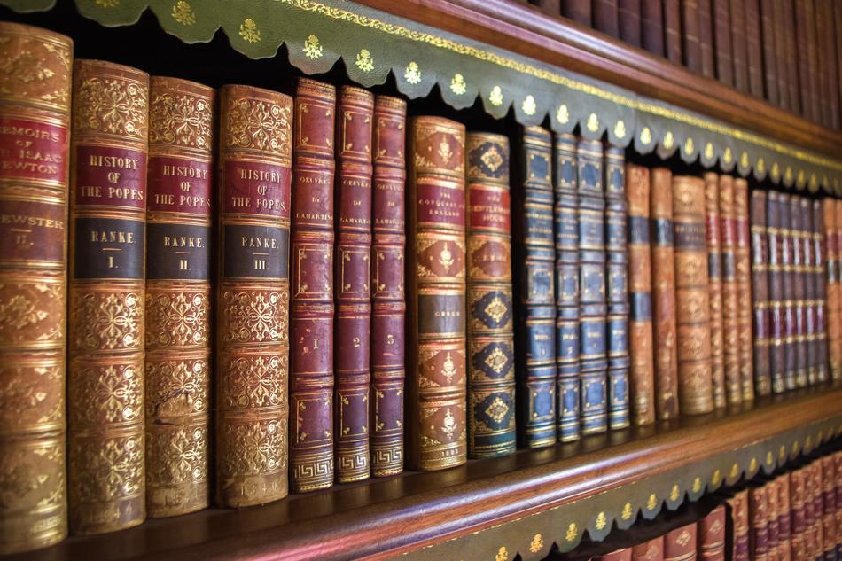 Beautiful old books on the shelf free image download