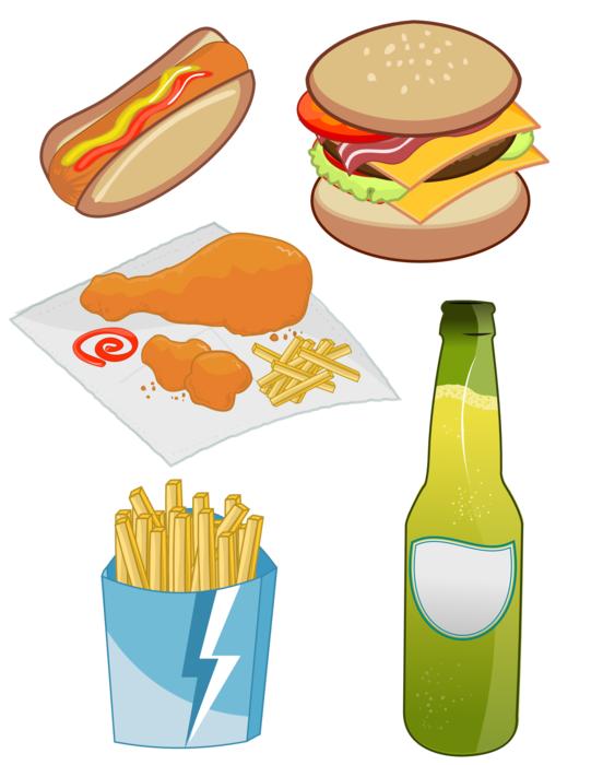 Fast foods and fizzy drinks, unhealthy food group free image download