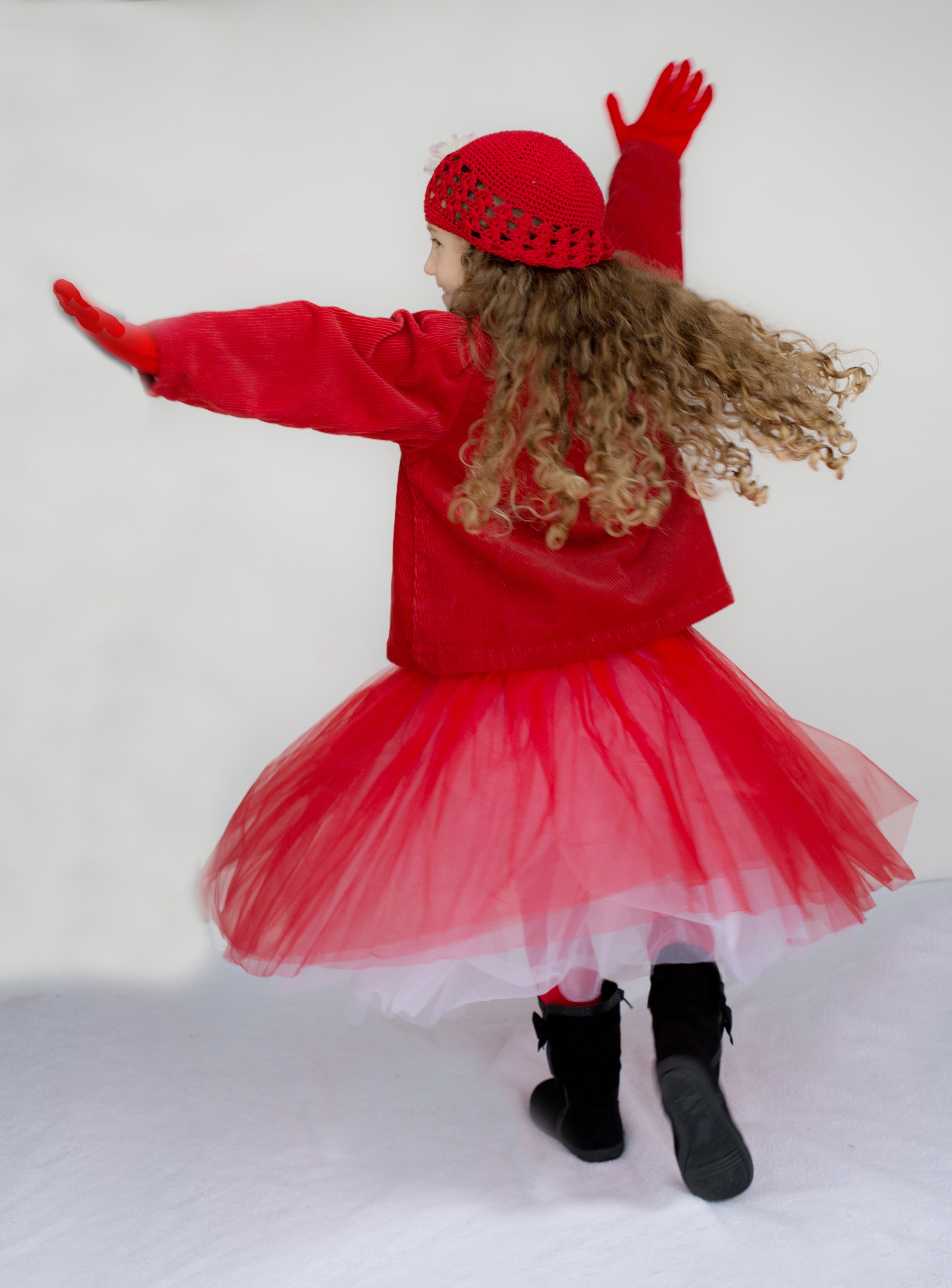 Little Girl Dancing red dress free image download