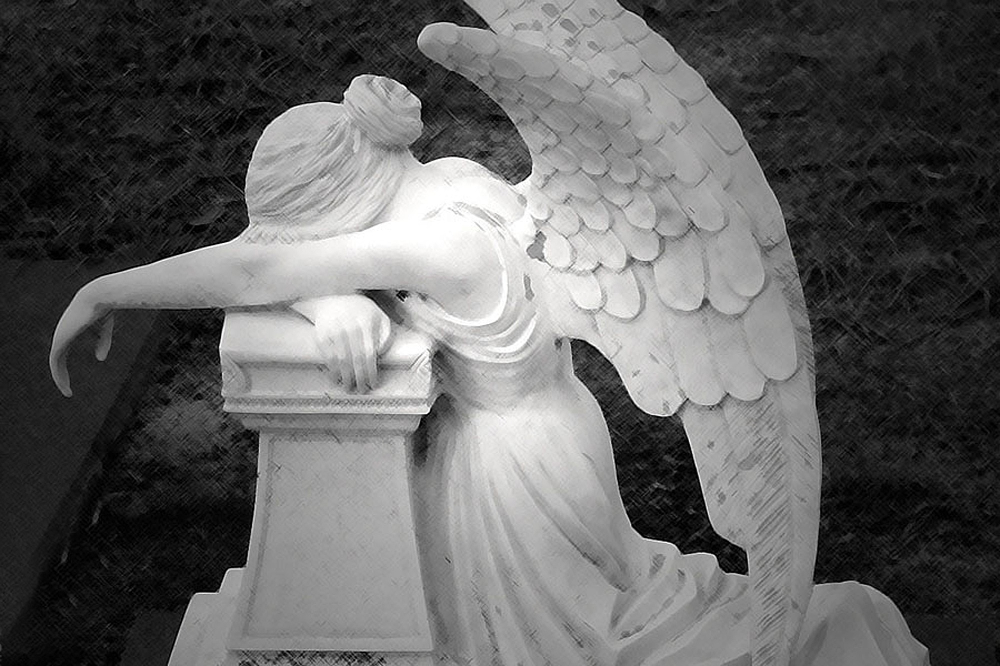 Crying Angel Statue free image download