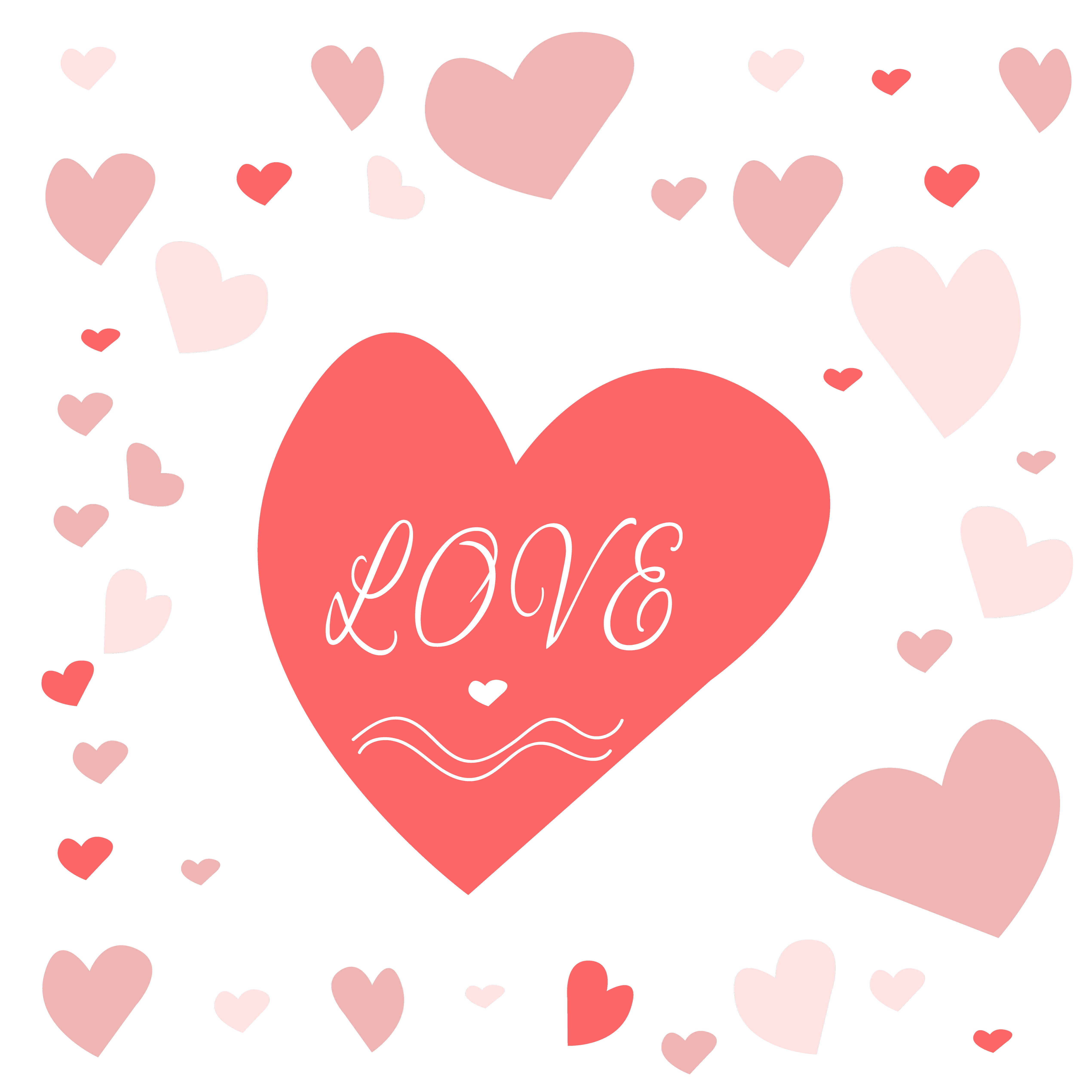 Love, hearts, white background free image download