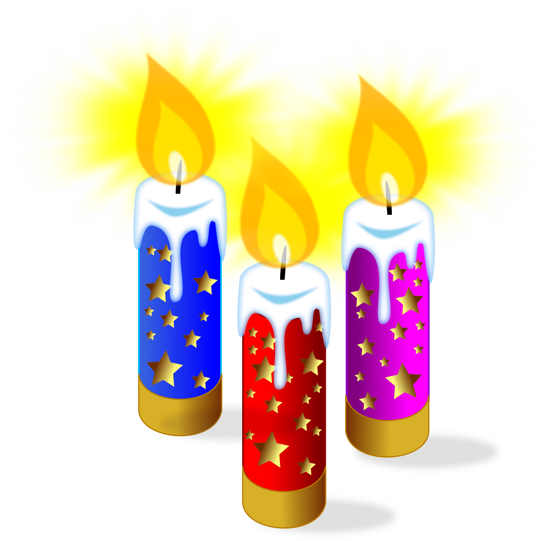 Painted burning three candles free image download