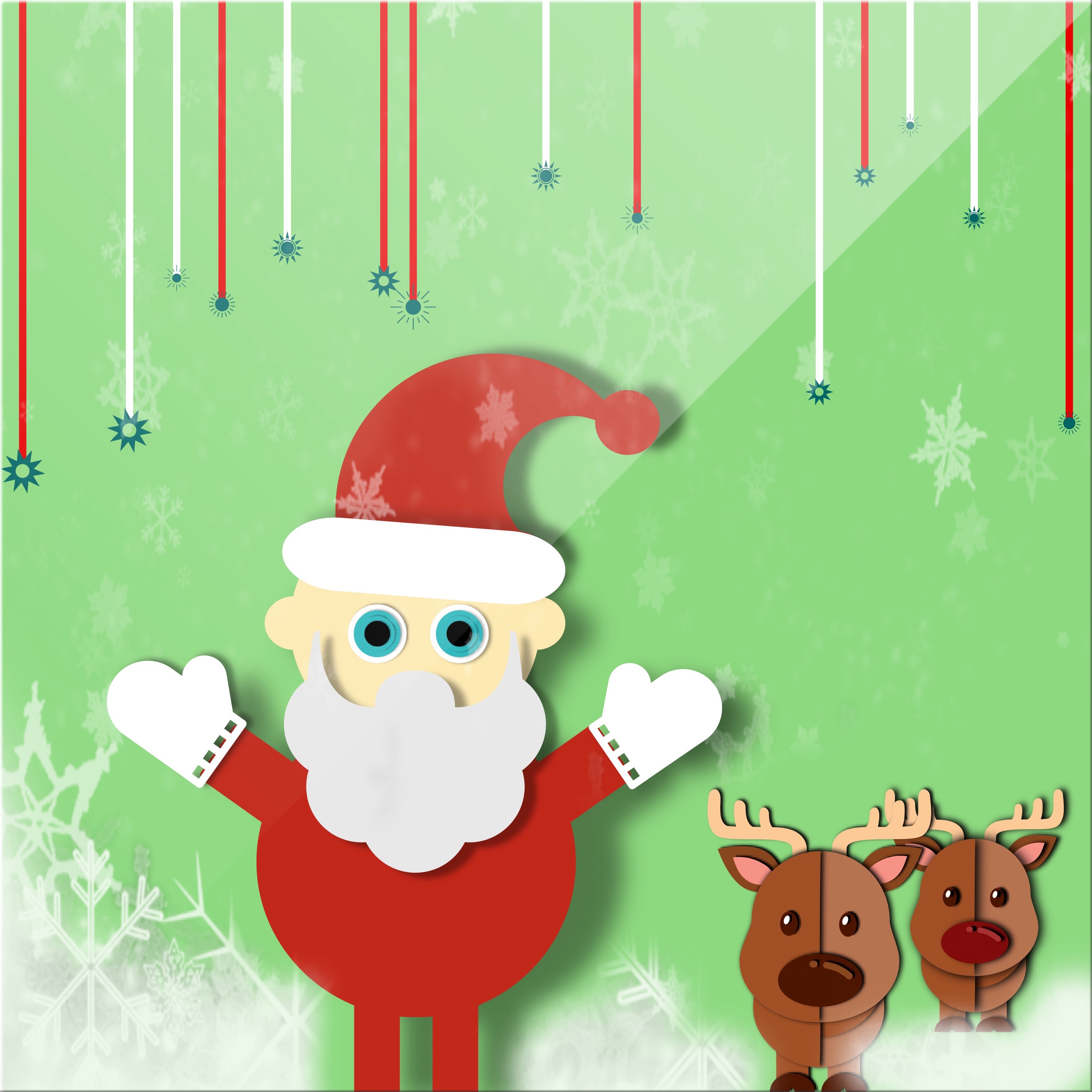 Christmas santa reindeer free image download