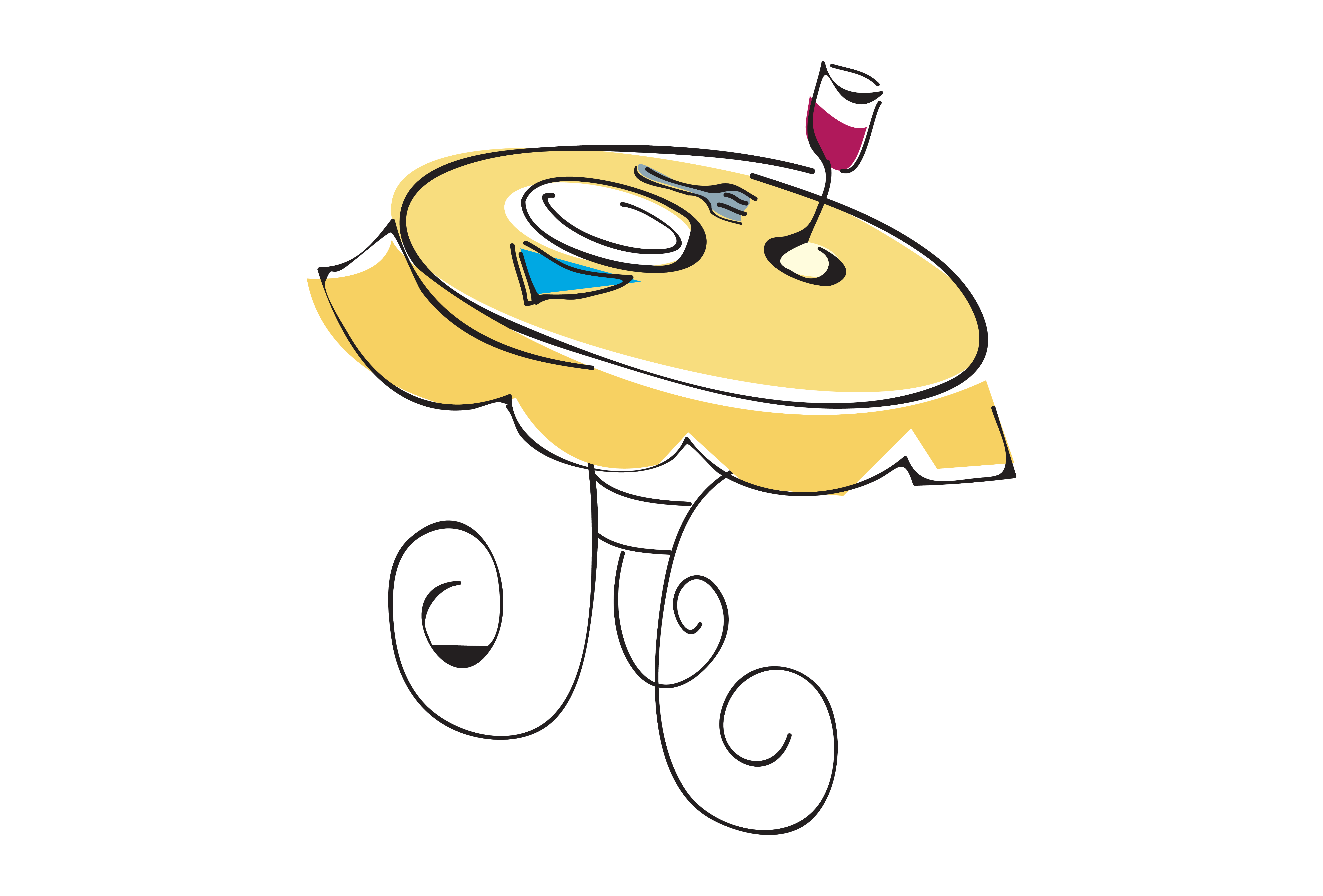 Food table restaurant drawing free image download