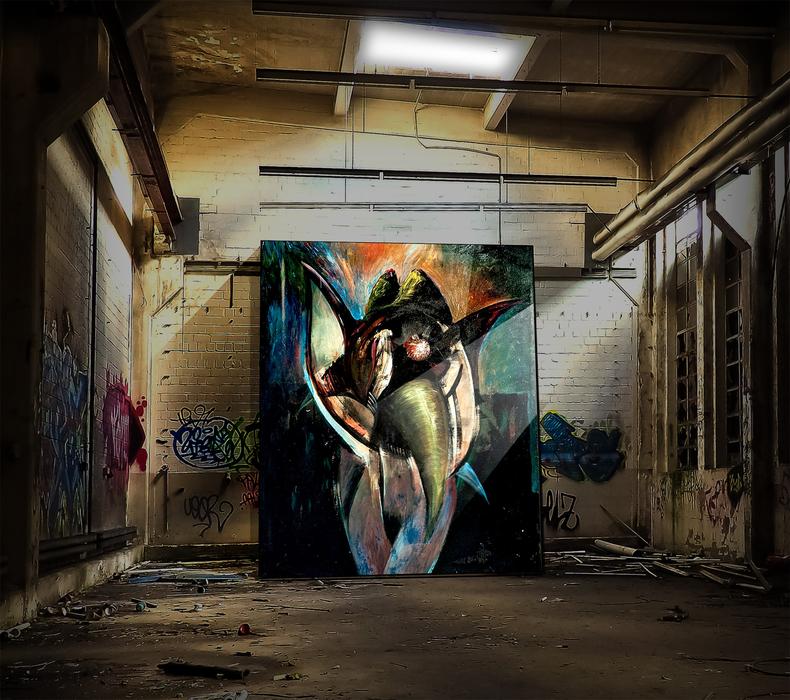 Painting on Factory Building Ruin free image download