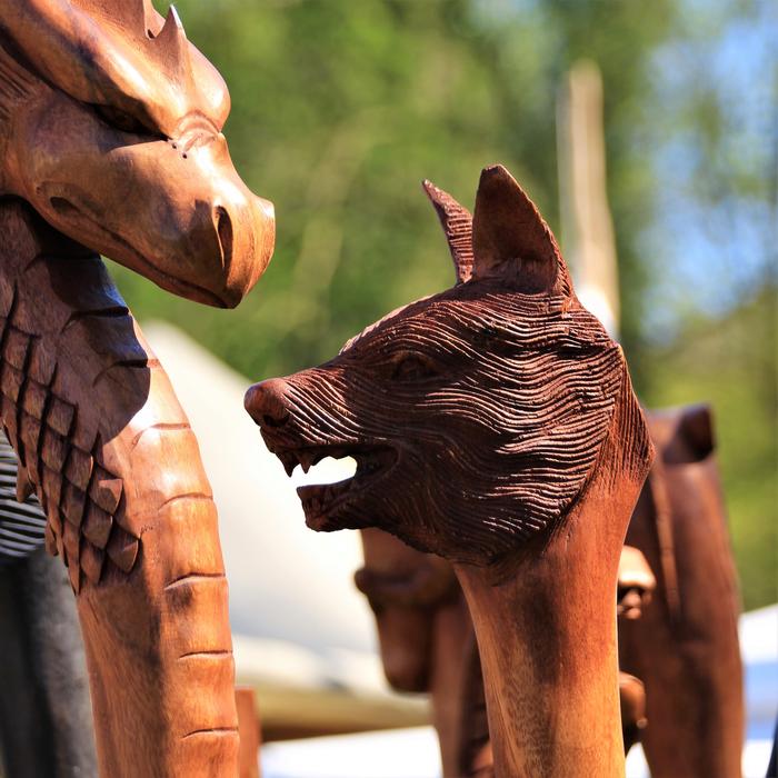 Wood carved animal figures free image download