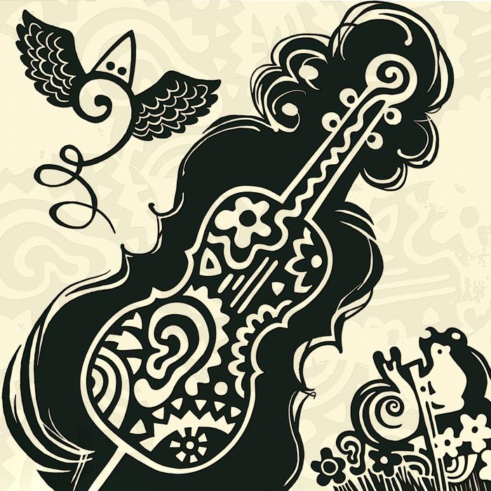 Drawing of cello bass clef music instrument free image download