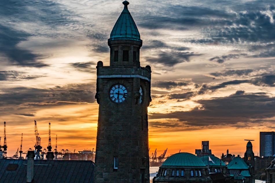 Clock tower in Hamburg, Germany free image download
