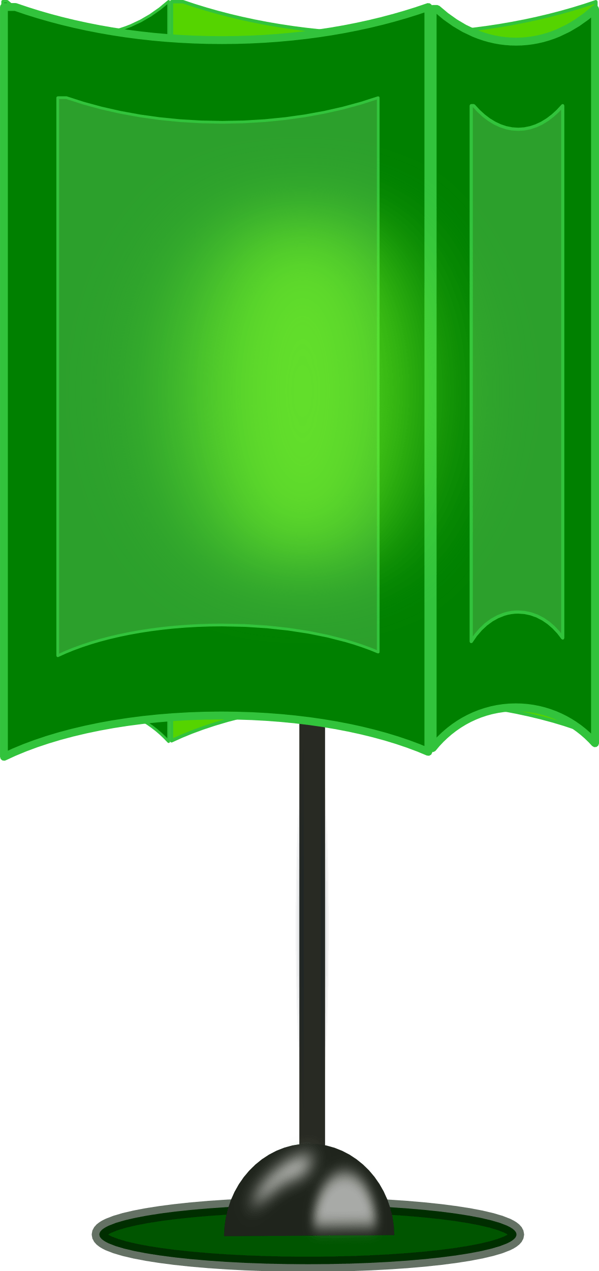 Green lamp with light, at white background, on clipart free image download