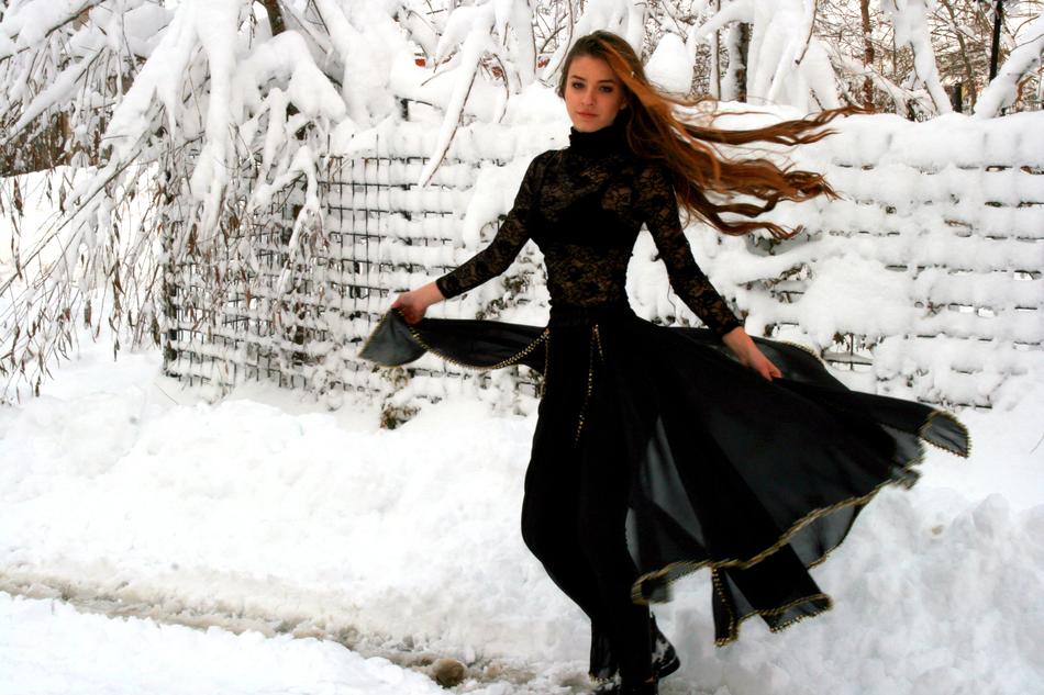 Girl Dance Snow free image download