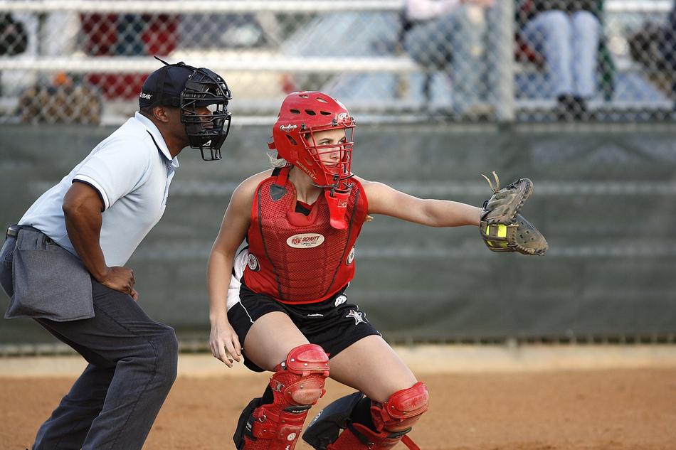 Female Softball Catcher and Umpire free image download