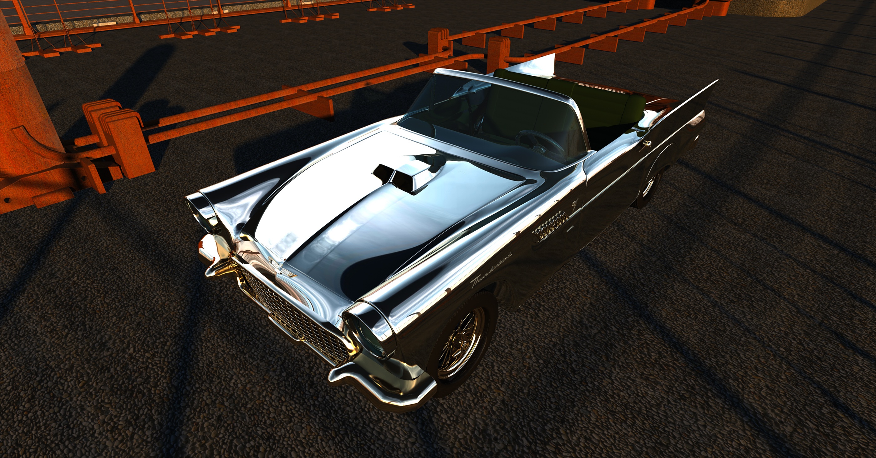 Metal car on the road free image download