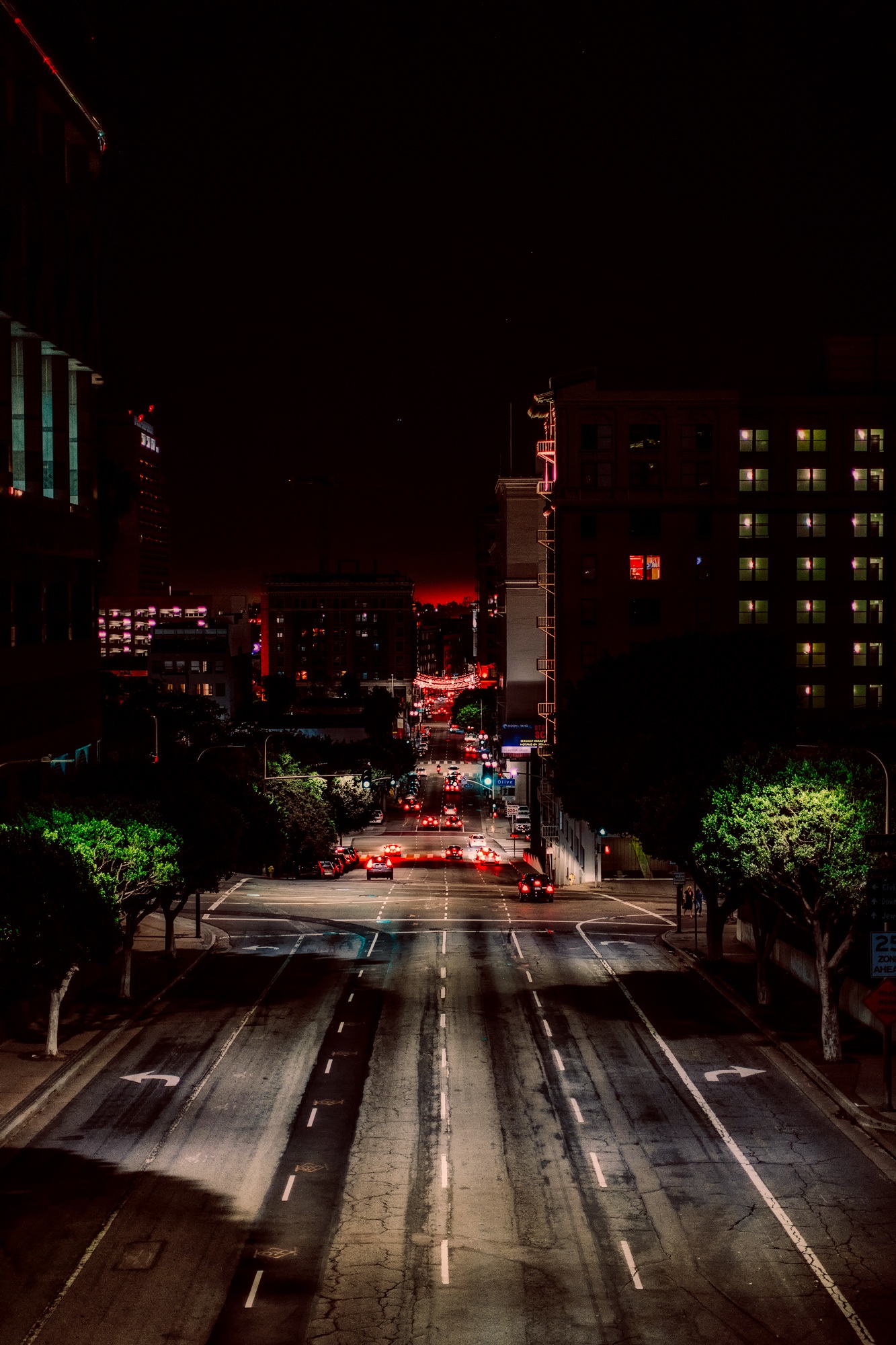 Los Angeles California City street night free image download