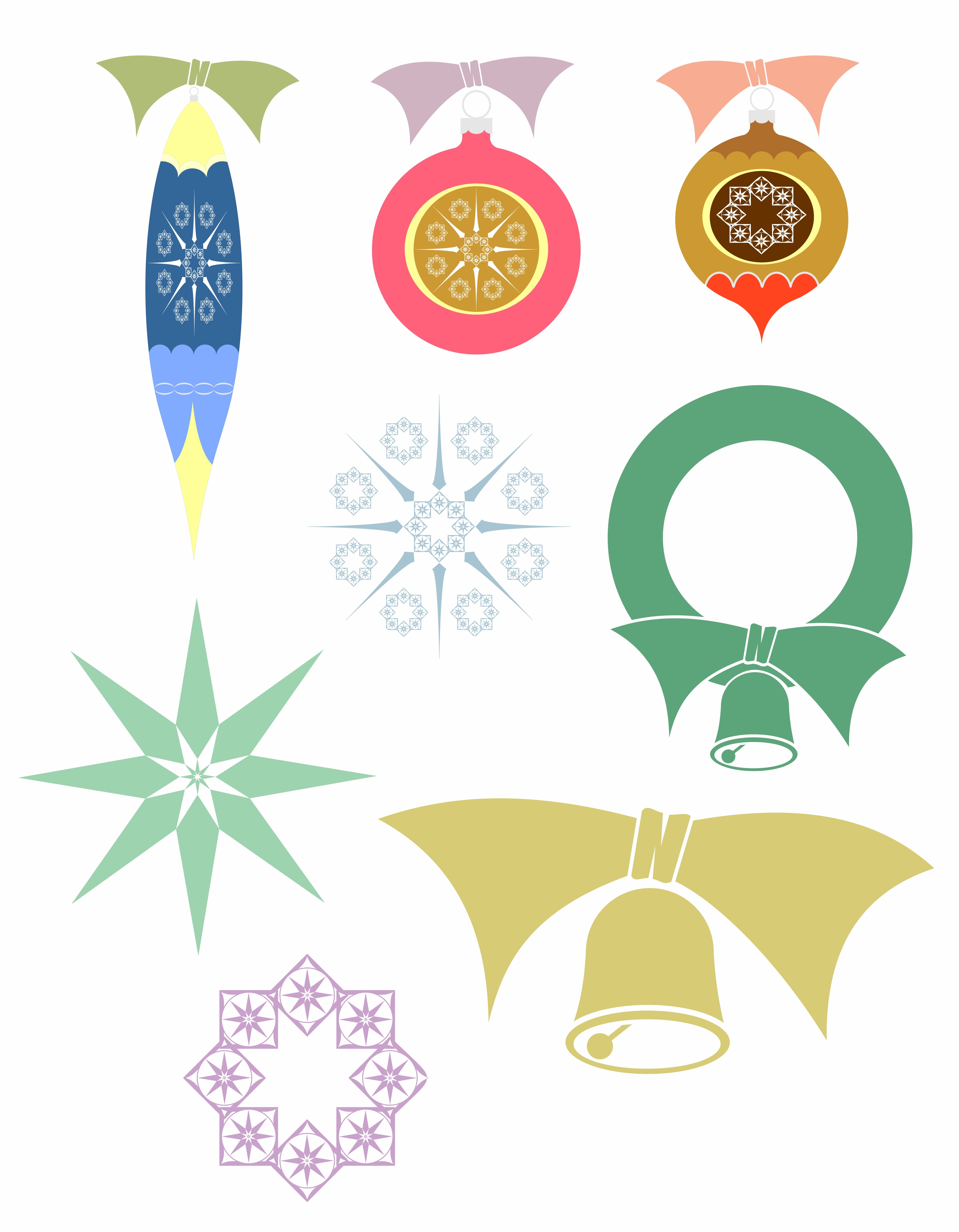 Bell bow wreath vector free image download