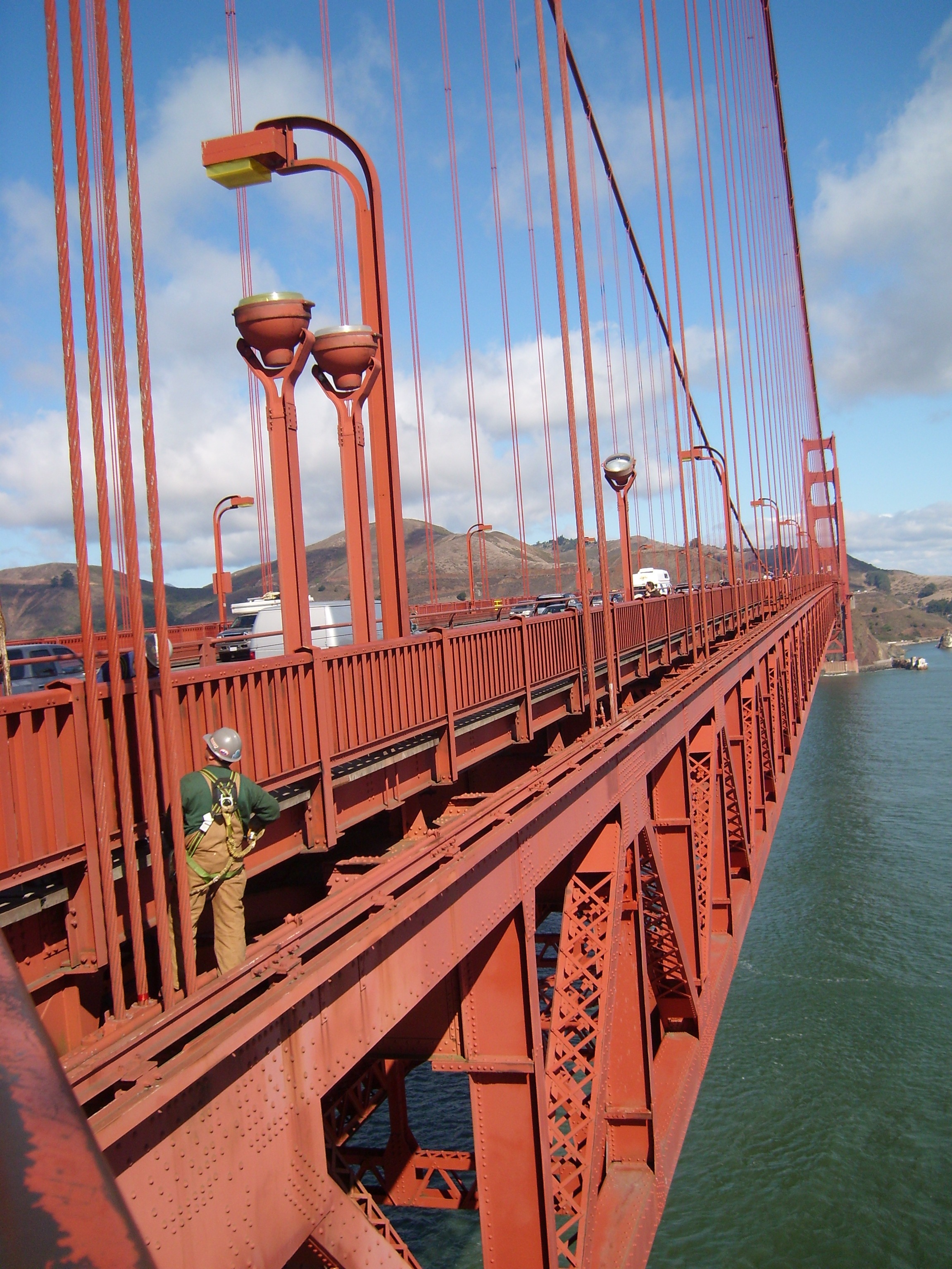 Red suspension bridge in san francisco free image download
