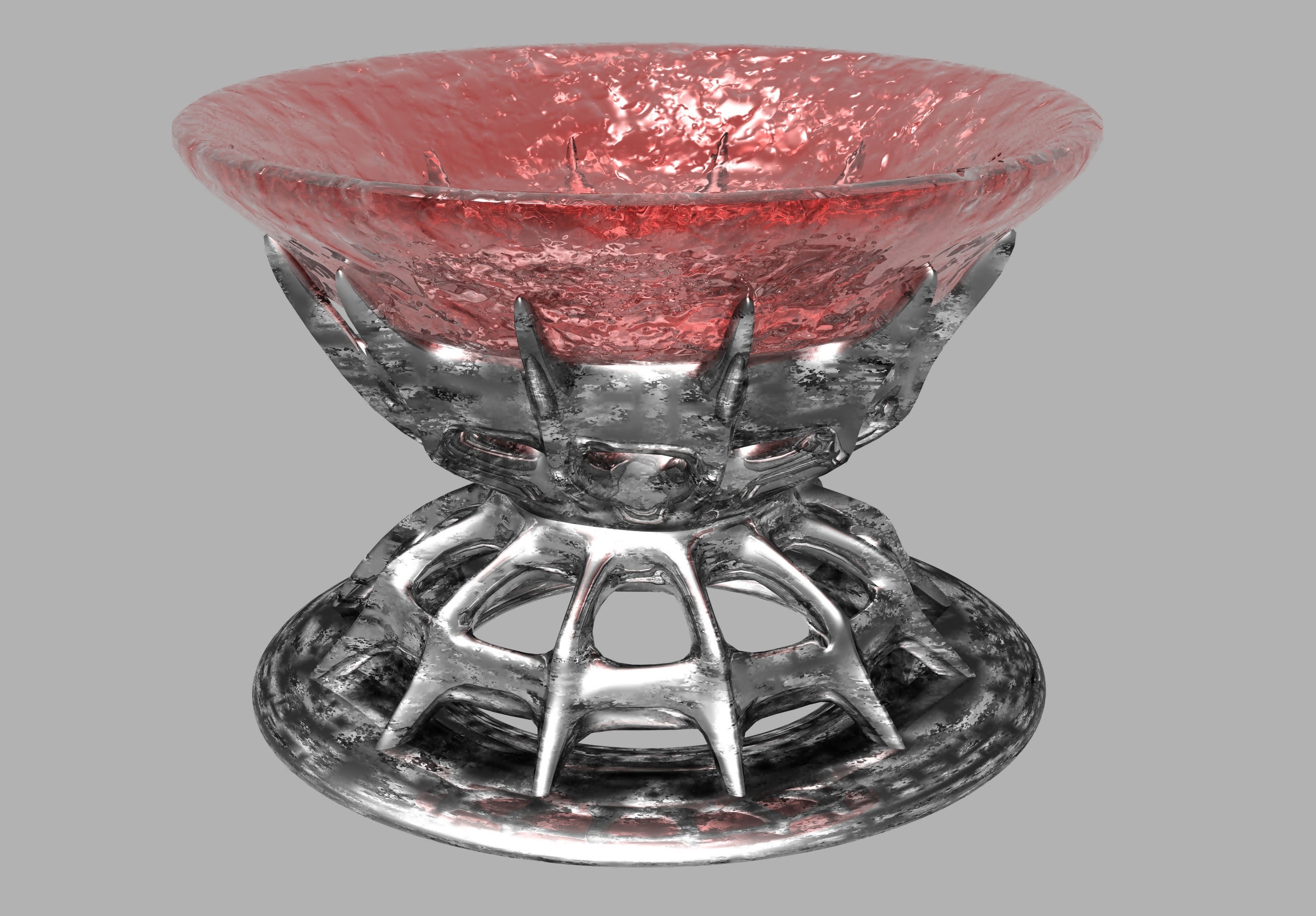 Glass bowl metal stand design red free image download
