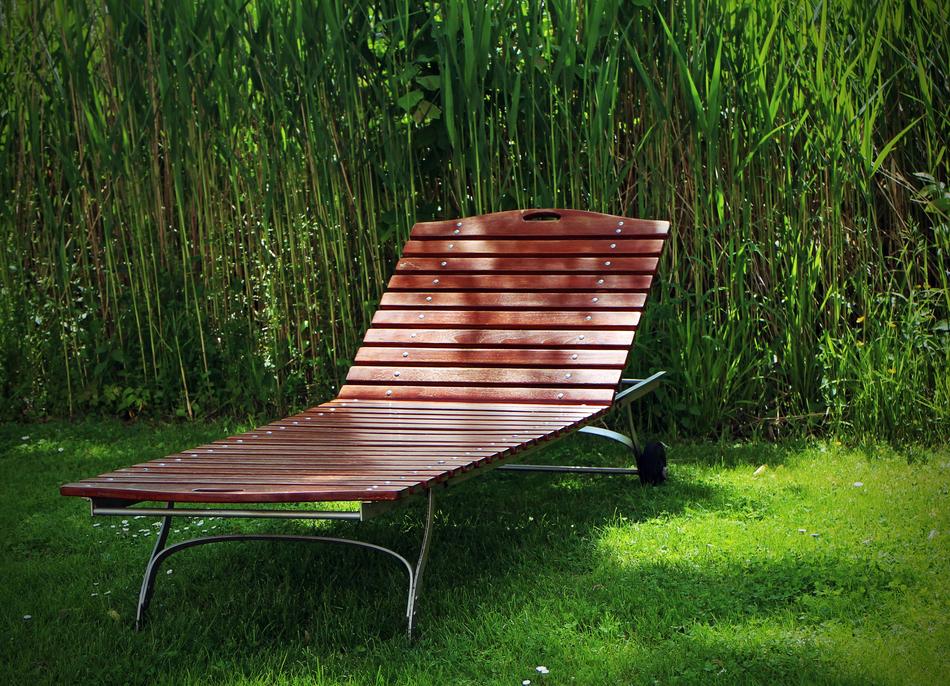 Garden Bed Sun Lounger Wood Lying free image download