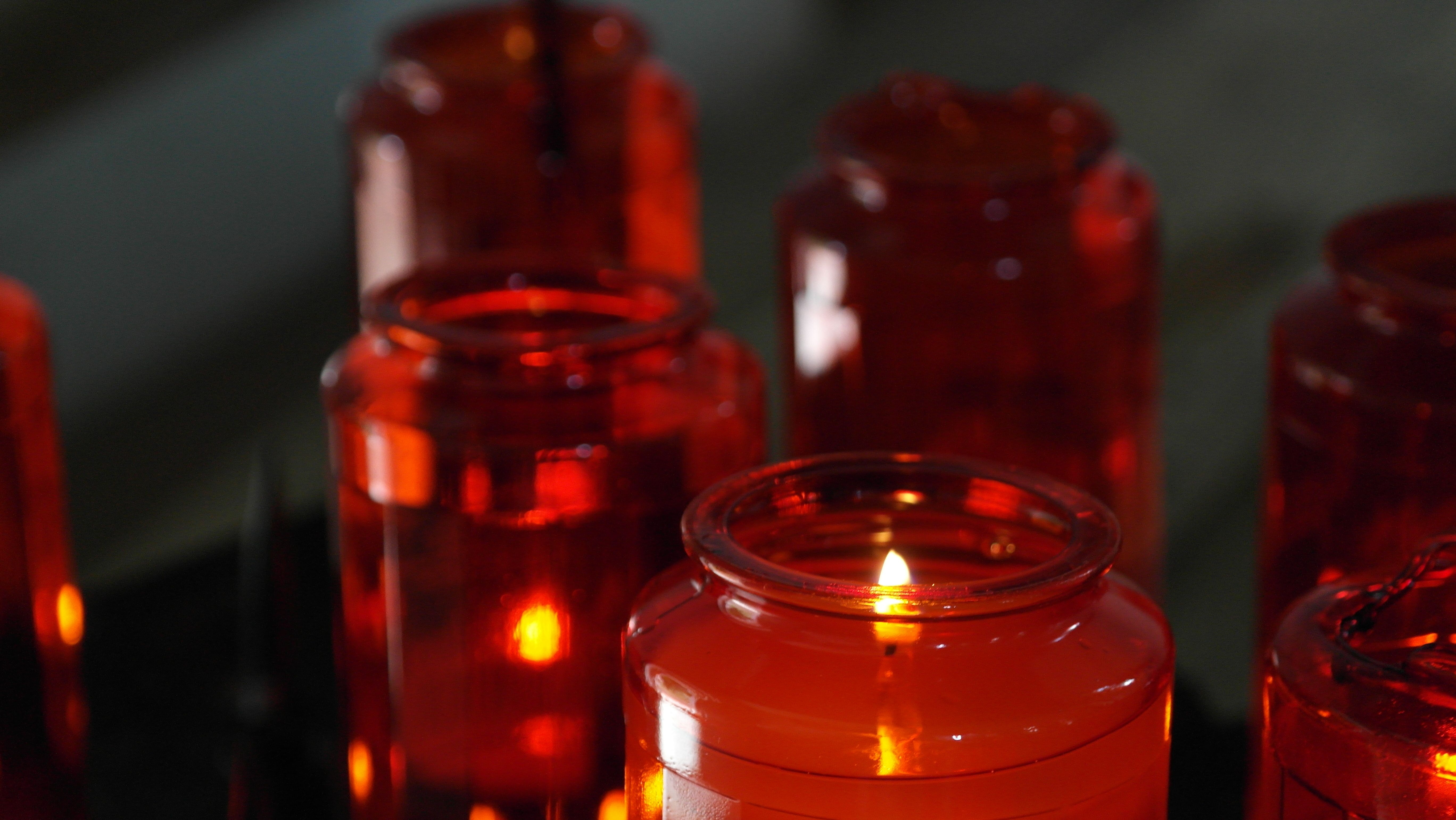 Red glass Candles Light free image download