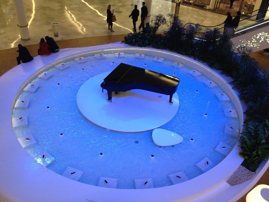 Piano and water Fountain free image download