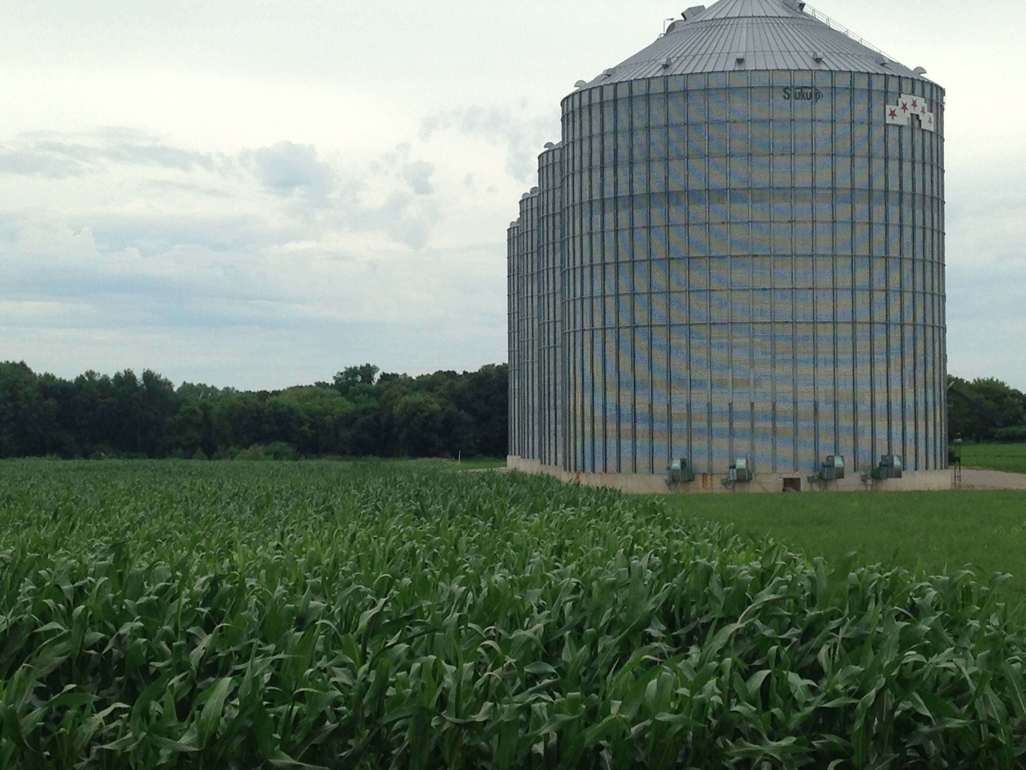 Grain bin on a farm in Iowa free image download
