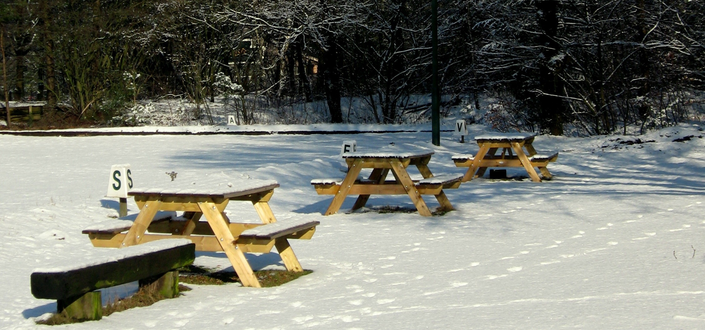 Picnic Tables Winter free image download