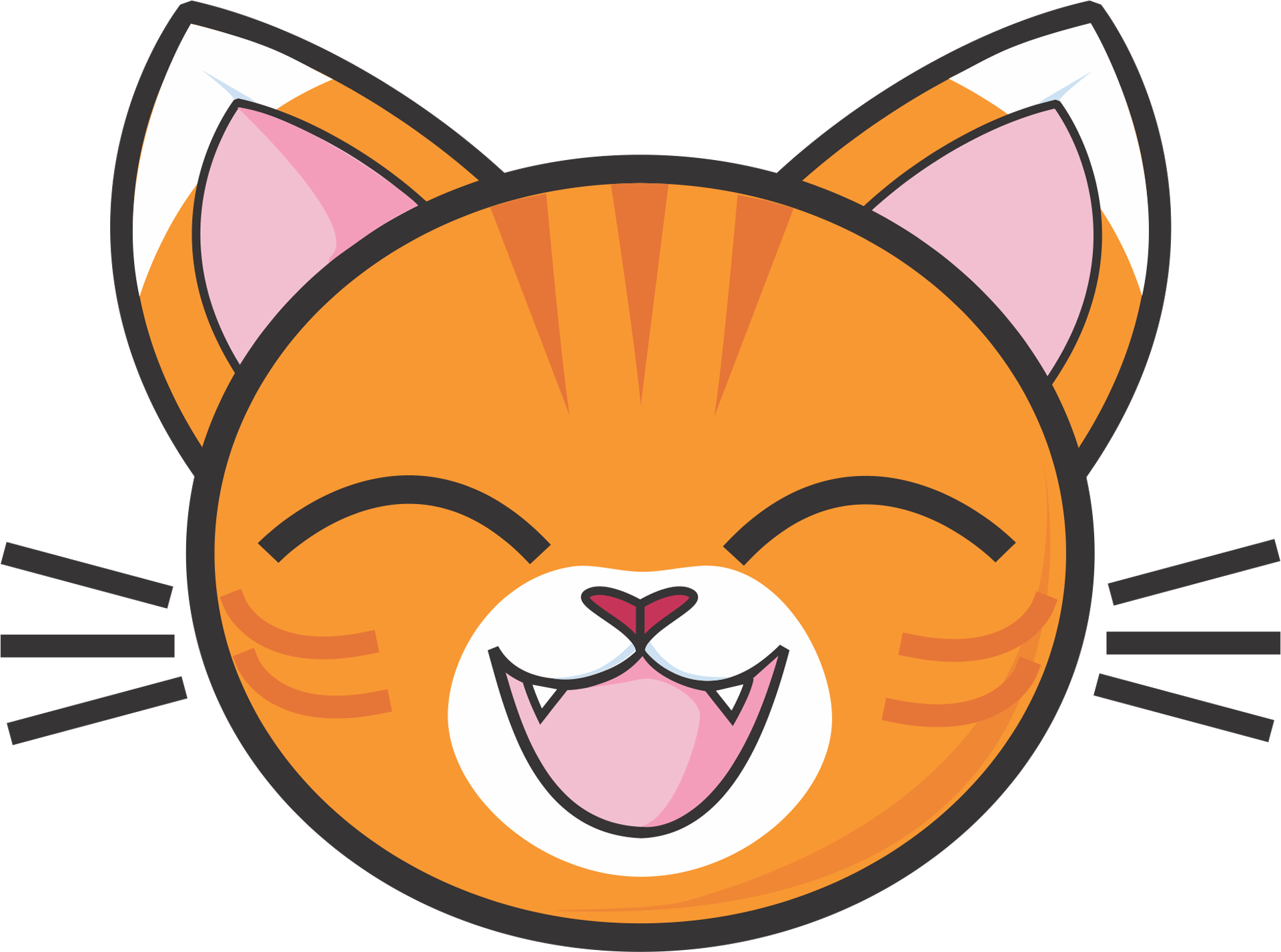 Orange cartoon cat head free image download