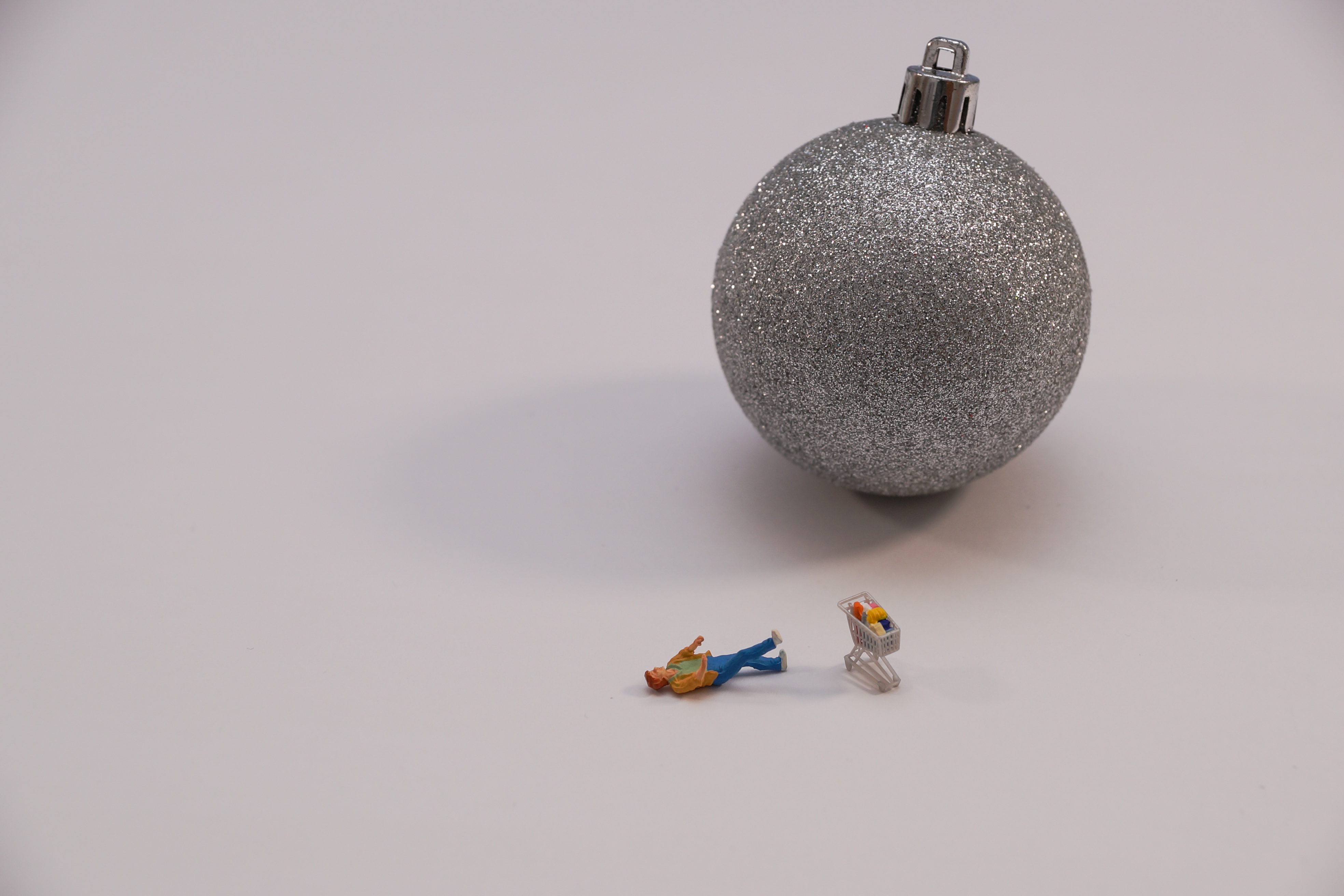 Too Much Christmas Shopping, concept with decoration and human