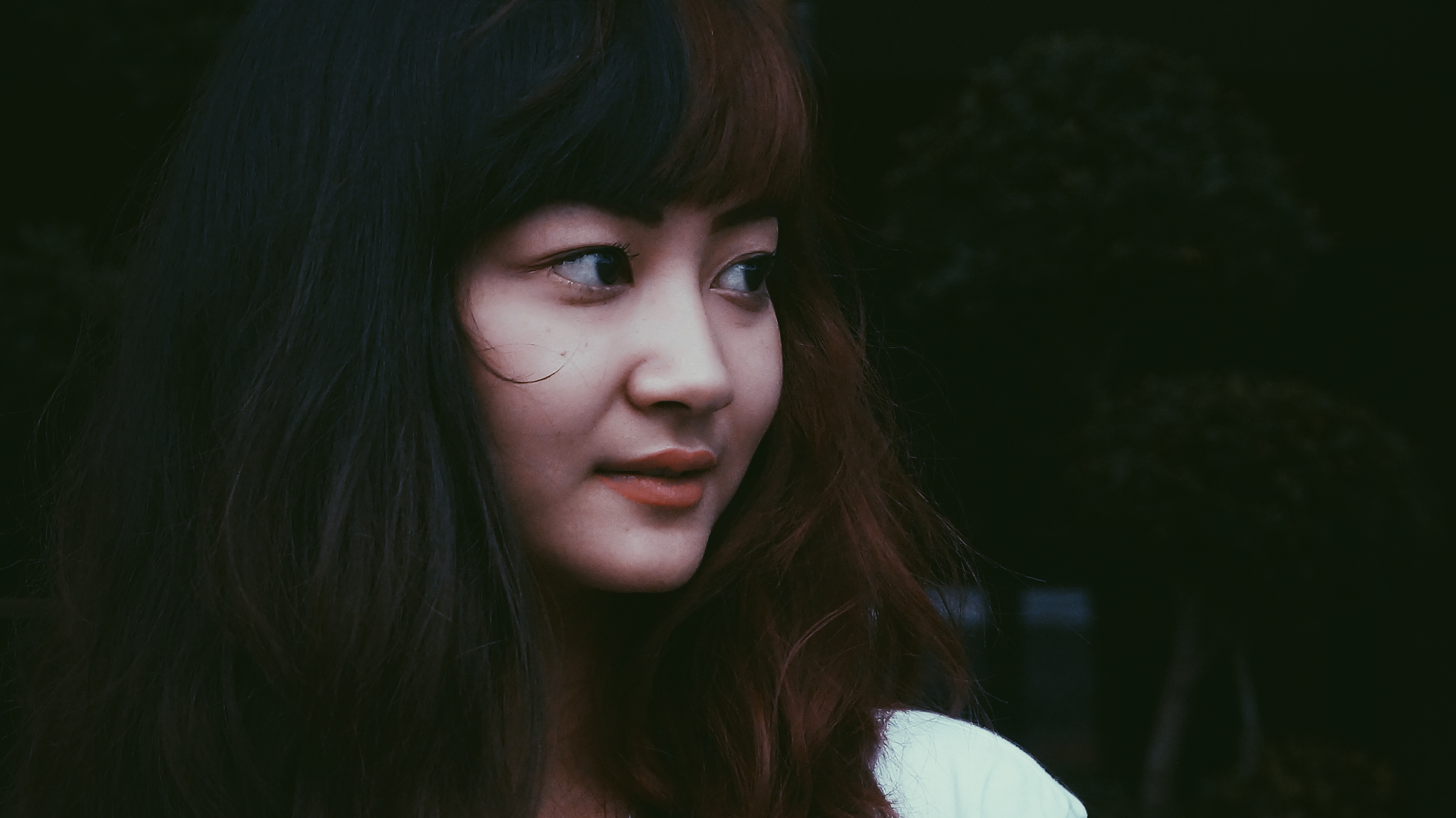 Girl portrait black background free image download