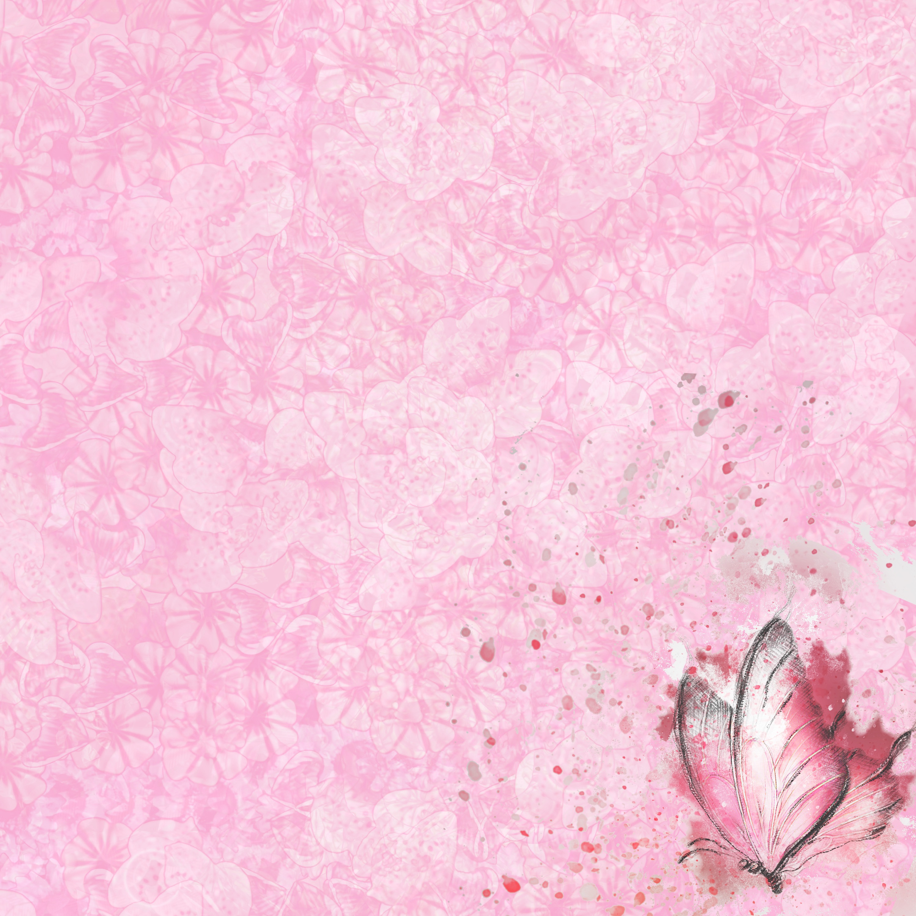 Background scrapbooking paper pink vintage butterfly free image download