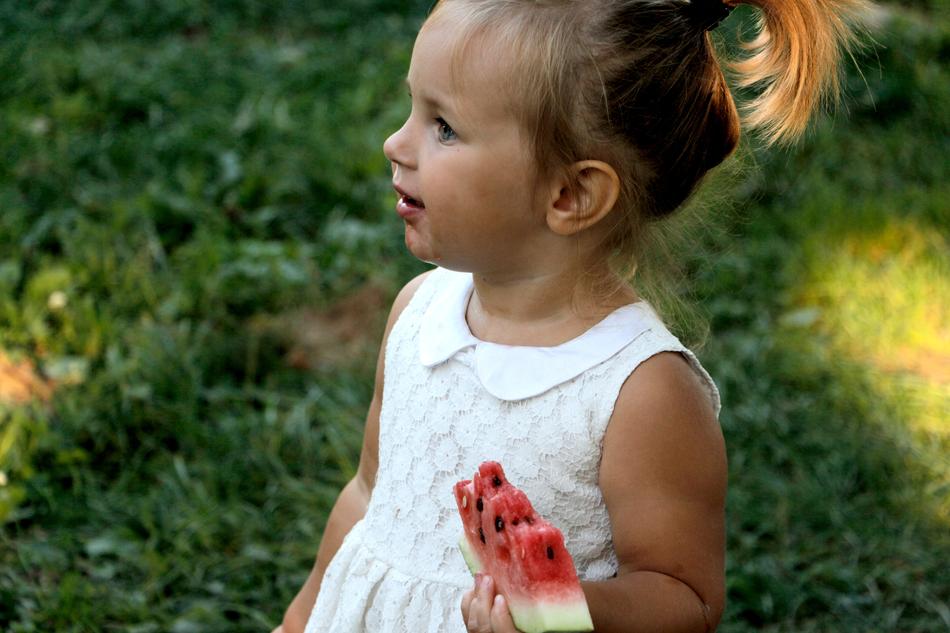 Baby Girl with melon free image download