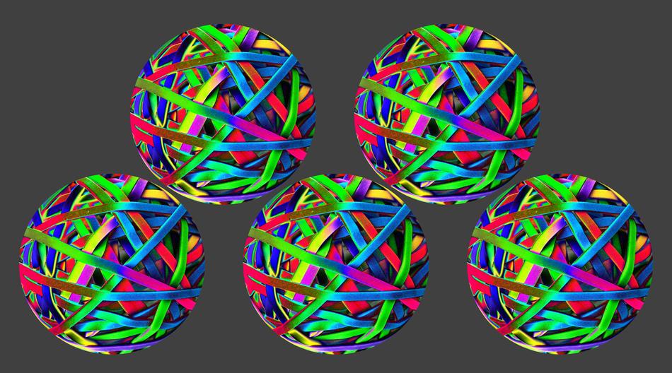 Rubber bands balls multi coloured free image download