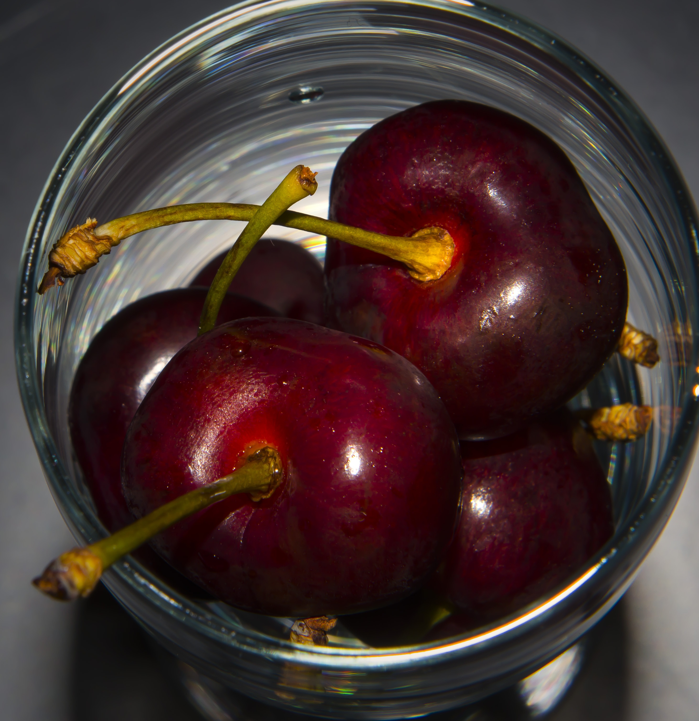 Sweet cherries in a glass jar free image download