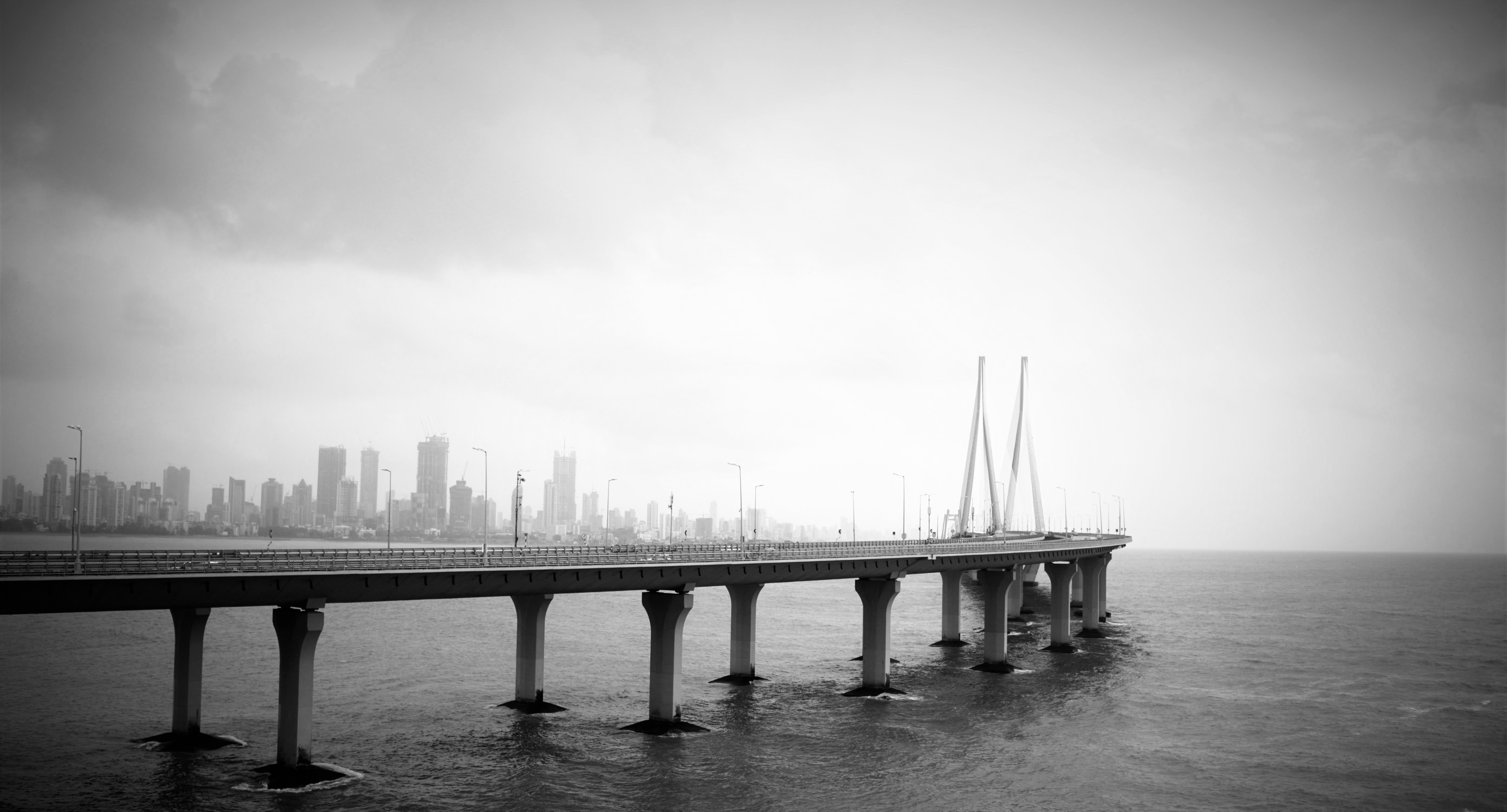 Water Bridge Monochrome free image download