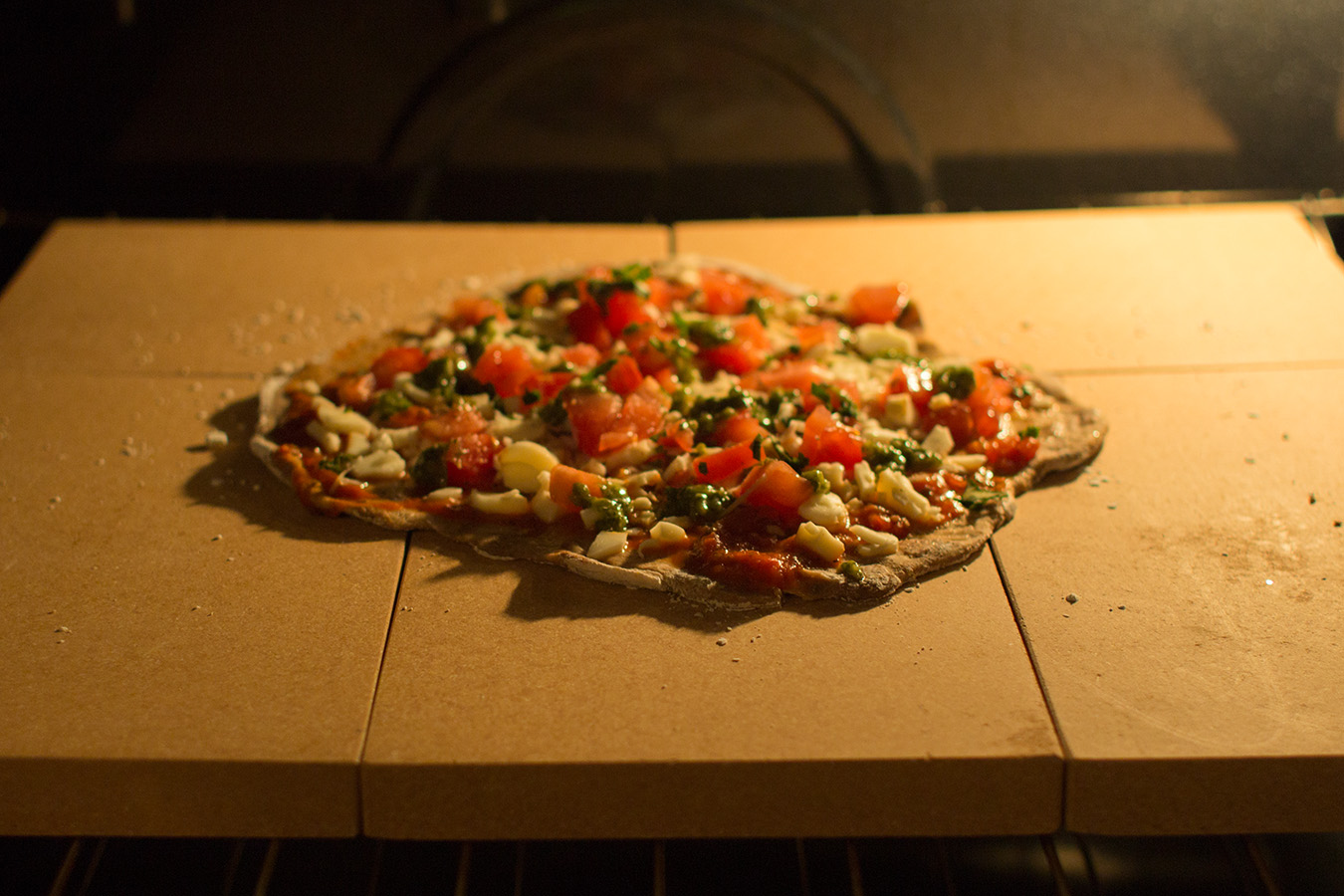 Homemade WholeWheat on Pizza Stone Pizza Parade!!!
