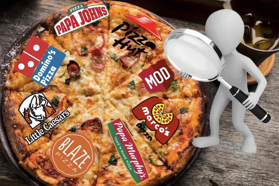 Big Chain Pizza Sizes and Crusts Comparisons Pizza Dimension