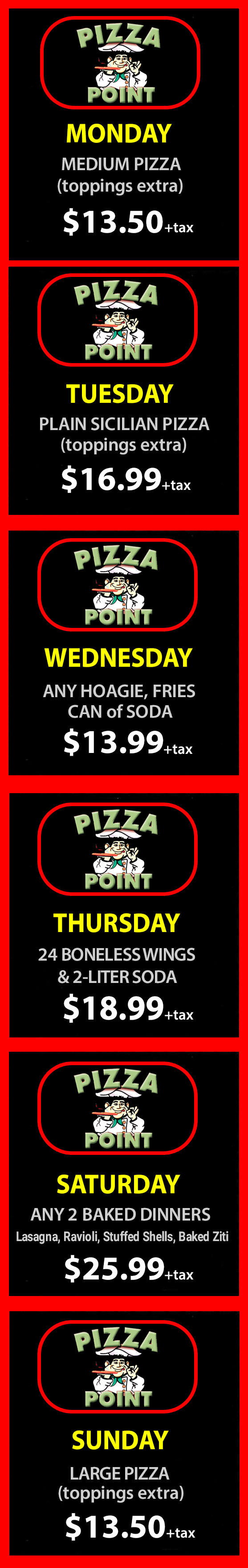 Pizza Point Blackwood NJ · Specials