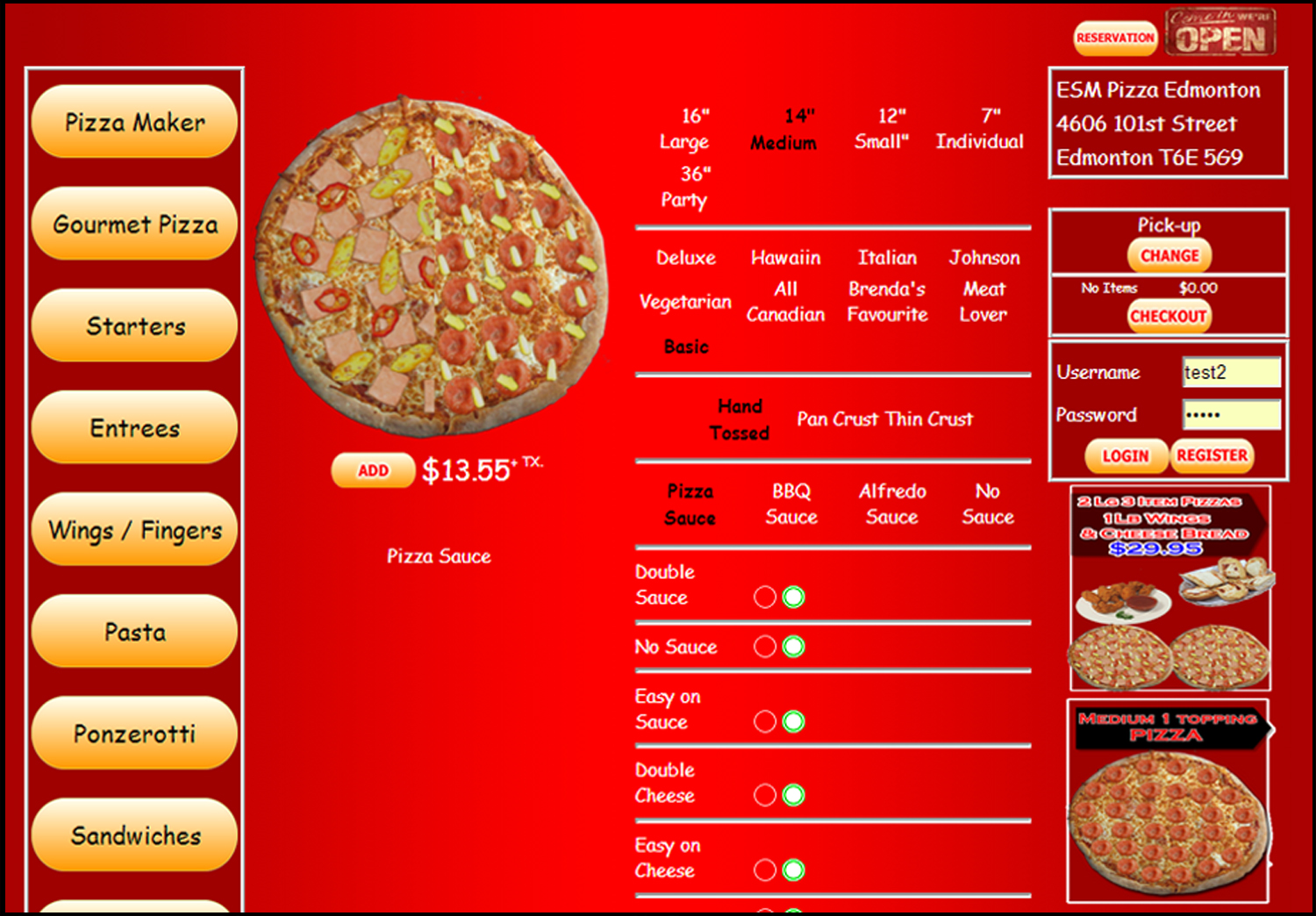 Create your own online ordering Web site with Flashpoint Pizza Today
