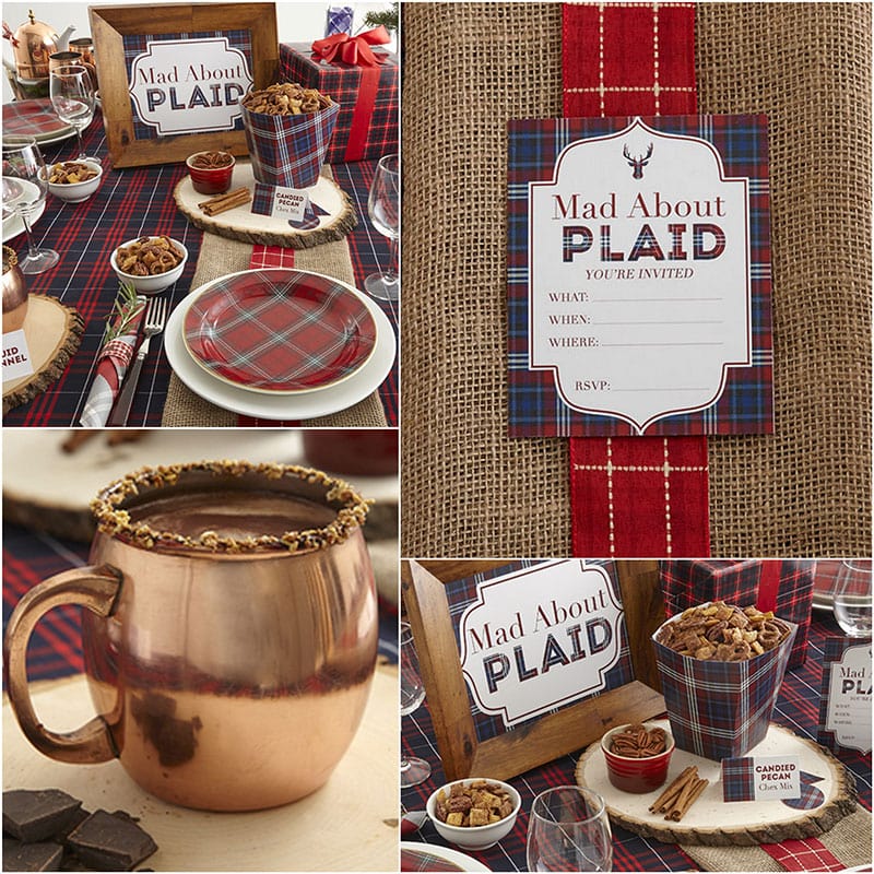 "Mad For Plaid" Holiday Party + Free Printables Pizzazzerie